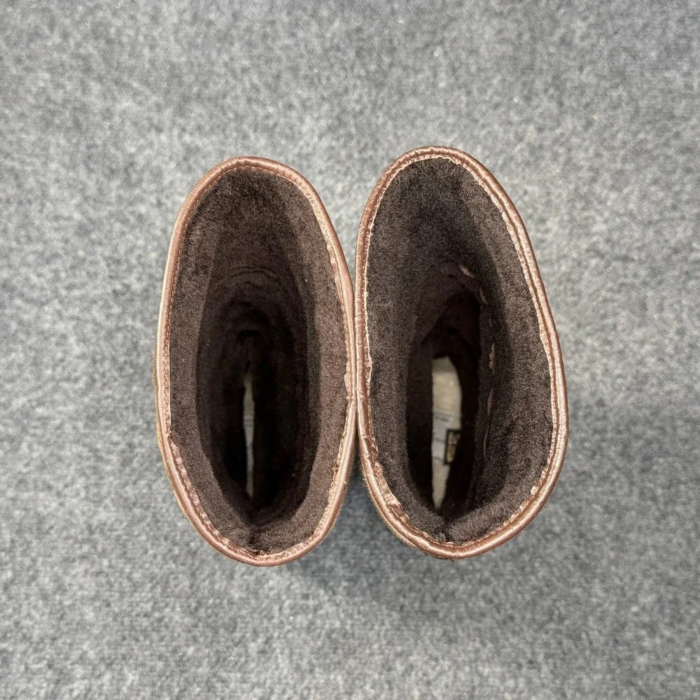On Five Italian Suede Leather‎ Shearling Boots Women's 8 Brown Knee High Winter